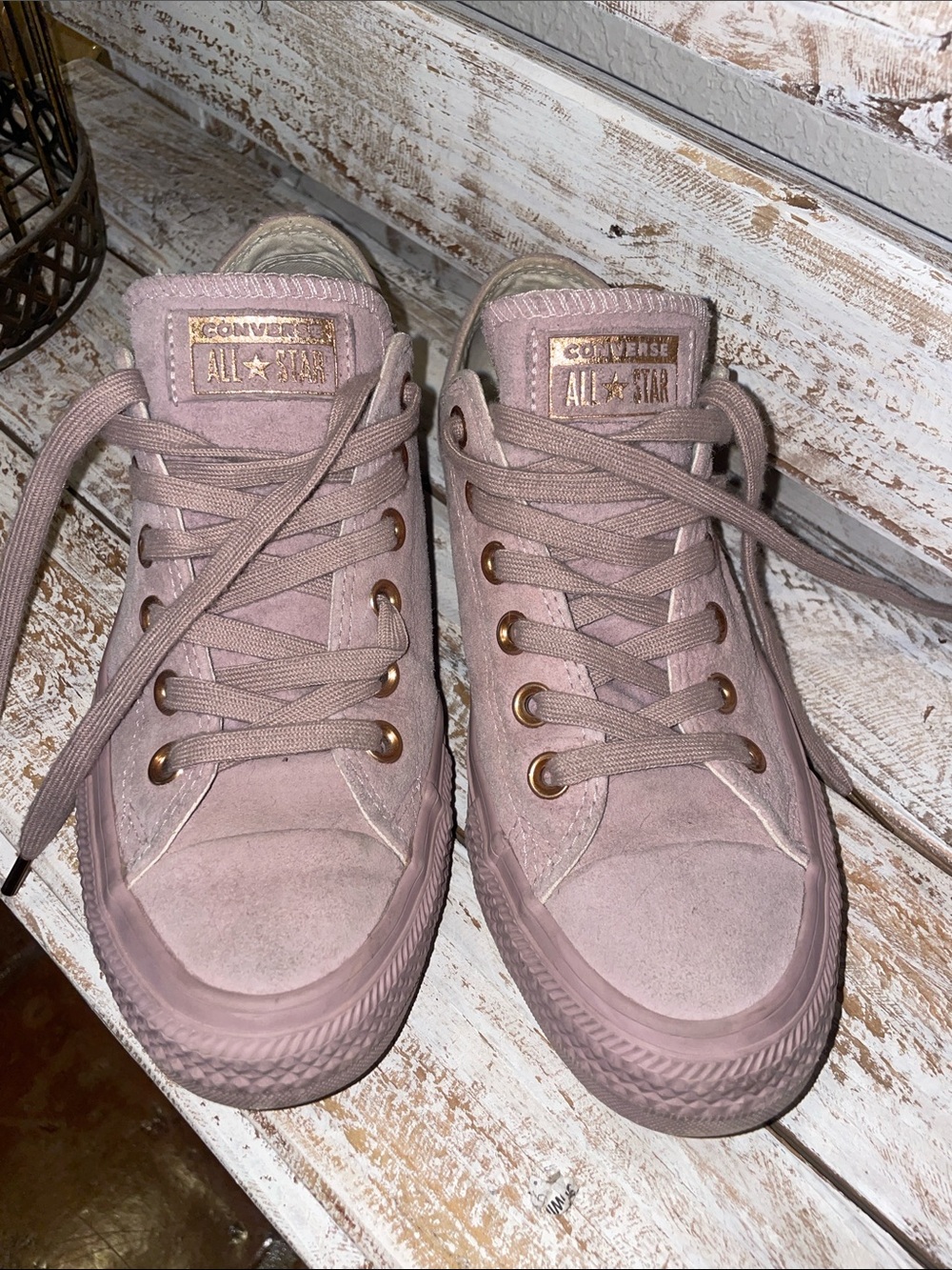 Converse All Star Women's Pink Suede Low-Top Sneakers Size 7